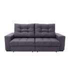 Sofá 3 Lugares Retrátil E Reclinável Biarritz Suede Grafite