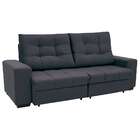 Sofá 3 Lugares Retrátil E Reclinável Biarritz Suede Grafite