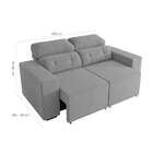 Sofá 3 Lugares Retrátil E Reclinável Califórnia Veludo Bege 2