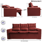 Sofá 3 Lugares Retrátil E Reclinável Cama Inbox Slim 2,00m Ve