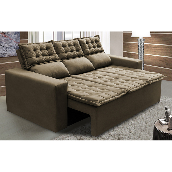 Sofá 3 Lugares Retrátil E Reclinável Cama Inbox Slim 2,00m Ve