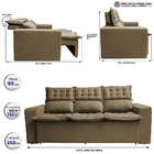 Sofá 3 Lugares Retrátil E Reclinável Cama Inbox Slim 2,00m Ve