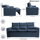 Sofá 3 Lugares Retrátil E Reclinável Cama Inbox Slim 2,00m Ve