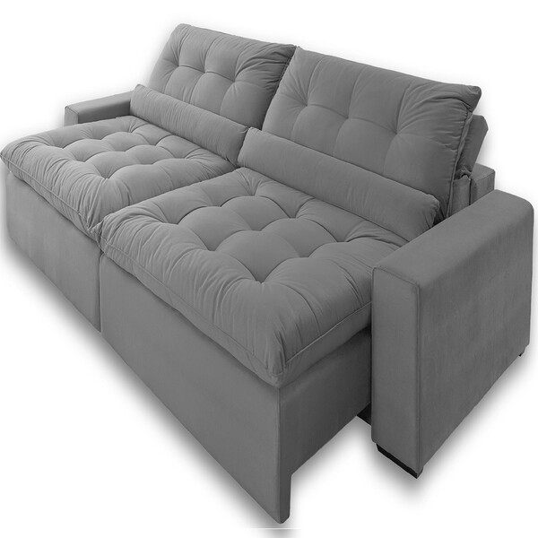 Sofá 3 Lugares Retrátil E Reclinável Cleveland 228cm Tecido 1