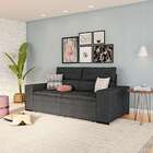 Sofá 3 Lugares Retrátil E Reclinável Com Baú Caracol Suede Ve