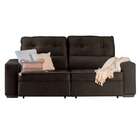 Sofá 3 Lugares Retrátil E Reclinável Com Baú Lottus Suede Café