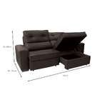 Sofá 3 Lugares Retrátil E Reclinável Com Baú Lottus Suede Café