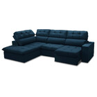 Sofá 3 Lugares Retrátil E Reclinável Com Chaise Esquerdo Velu