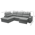 Sofá 3 Lugares Retrátil E Reclinável Com Chaise Esquerdo Velu