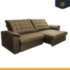 Sofá 3 Lugares Retrátil E Reclinável Com Chaise Lotus Suede C