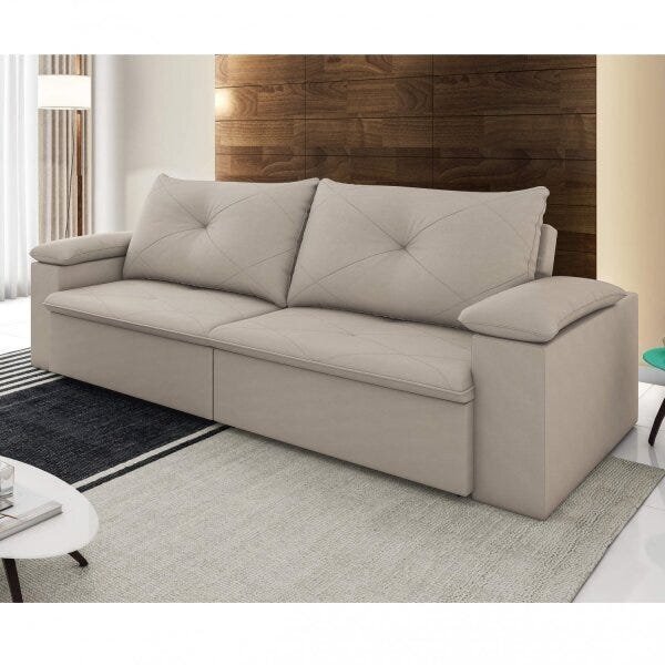 Sofá 3 Lugares Retrátil E Reclinável Com Porta Copos Tico  Ma