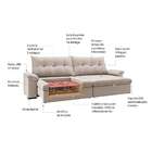 Sofá 3 Lugares Retrátil E Reclinável Com Usb Flexforma Triton