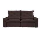 Sofá 3 Lugares Retrátil E Reclinável Dubai Suede Marrom Escuro