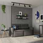 Sofá 3 Lugares Retrátil E Reclinavél Duisburgo Suede Grafite