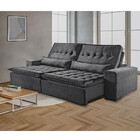 Sofá 3 Lugares Retrátil E Reclinável Elegance 2.30m Veludo Mó