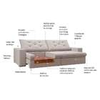 Sofá 3 Lugares Retrátil E Reclinável Flexforma Premier Veludo