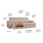 Sofá 3 Lugares Retrátil E Reclinável Flexforma Versalhes Camu