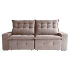 Sofá 3 Lugares Retrátil E Reclinável França Suede Marrom