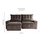Sofá 3 Lugares Retrátil E Reclinável França Suede Marrom Escu