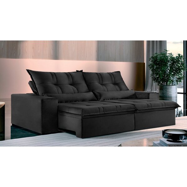 Sofá 3 Lugares Retrátil E Reclinável Galícia Veludo Com Molas