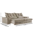 Sofá 3 Lugares Retrátil E Reclinável Galícia Veludo Com Molas