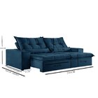 Sofá 3 Lugares Retrátil E Reclinável Galícia Veludo Com Molas