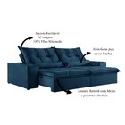 Sofá 3 Lugares Retrátil E Reclinável Galícia Veludo Com Molas