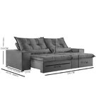 Sofá 3 Lugares Retrátil E Reclinável Galícia Veludo Com Molas