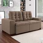 Sofá 3 Lugares Retrátil E Reclinável Giorno Ii Suede Bege