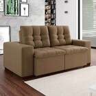 Sofá 3 Lugares Retrátil E Reclinável Giorno Ii Suede Marrom