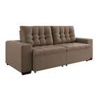 Sofá 3 Lugares Retrátil E Reclinável Giorno Suede Bege