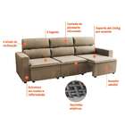 Sofá 3 Lugares Retrátil E Reclinável Hanôver Ii Suede Bege 21