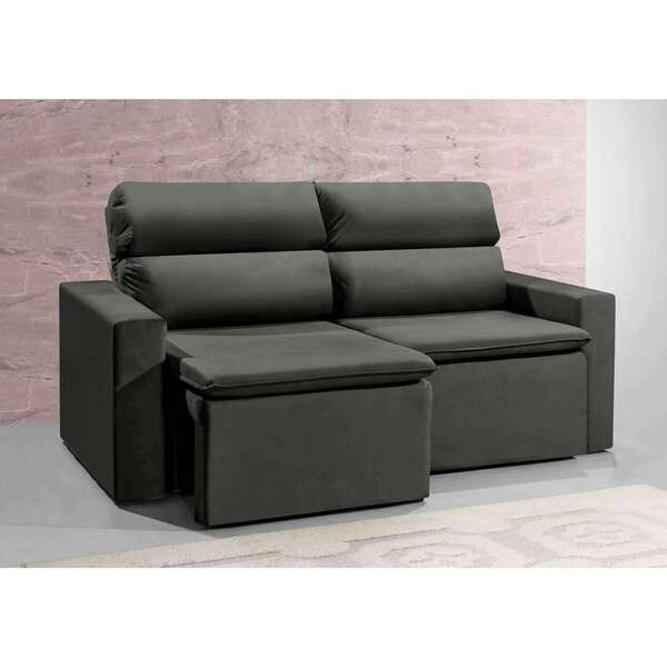 Sofá 3 Lugares Retrátil E Reclinavél Hanôver Suede Grafite 18