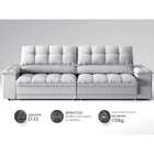 Sofá 3 Lugares Retrátil E Reclinável Helen Com Usb E Porta-co