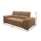 Sofá 3 Lugares Retrátil E Reclinável Herzog Veludo Bege 220 Cm