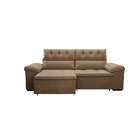 Sofá 3 Lugares Retrátil E Reclinável Herzog Veludo Bege 220 Cm