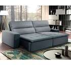 Sofá 3 Lugares Retrátil E Reclinável Ibiza Malha Cinza