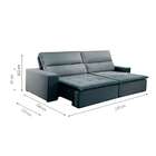 Sofá 3 Lugares Retrátil E Reclinável Ibiza Malha Cinza