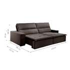 Sofá 3 Lugares Retrátil E Reclinável Ibiza Malha Marrom