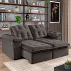 Sofá 3 Lugares Retrátil E Reclinável Itaguaí Com Usb Veludo M