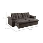 Sofá 3 Lugares Retrátil E Reclinável Itaguaí Veludo Marrom 23