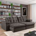 Sofá 3 Lugares Retrátil E Reclinável Itaguaí Veludo Marrom 23