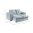 Sofá 3 Lugares Retrátil E Reclinável Itaguaí Veludo Pena Cinza