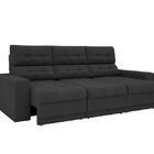 Sofá 3 Lugares Retrátil E Reclinável Jobim Suede Preto