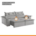 Sofá 3 Lugares Retrátil E Reclinável Kansas  Veludo Cinza