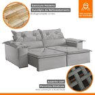 Sofá 3 Lugares Retrátil E Reclinável Kansas  Veludo Cinza