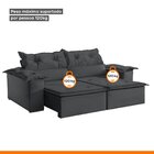 Sofá 3 Lugares Retrátil E Reclinável Kansas  Veludo Grafite