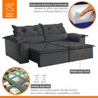 Sofá 3 Lugares Retrátil E Reclinável Kansas  Veludo Grafite