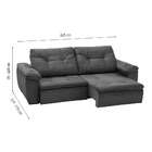 Sofá 3 Lugares Retrátil E Reclinável Leme Suede Bege