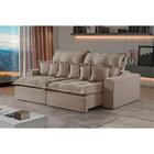 Sofá 3 Lugares Retrátil E Reclinável Linho M-144 Martins Bege